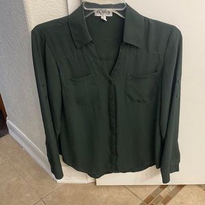 Hunter green blouse from Express